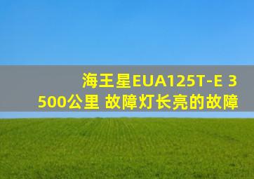 海王星EUA125T-E 3500公里 故障灯长亮的故障